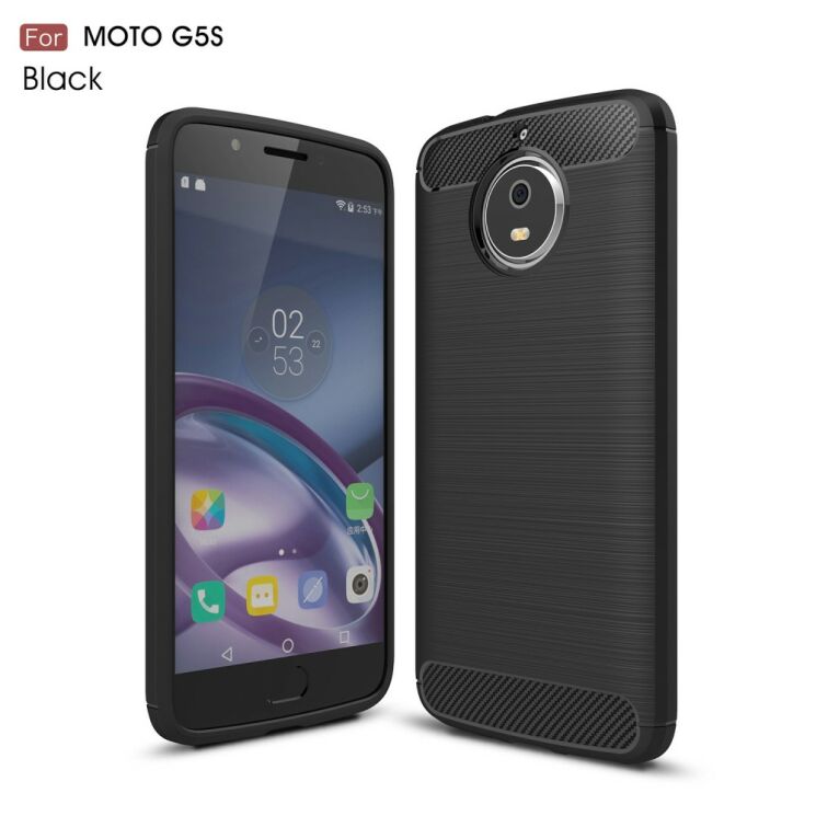 Захисний чохол UniCase Carbon для Motorola Moto G5s - Black: фото 1 з 11