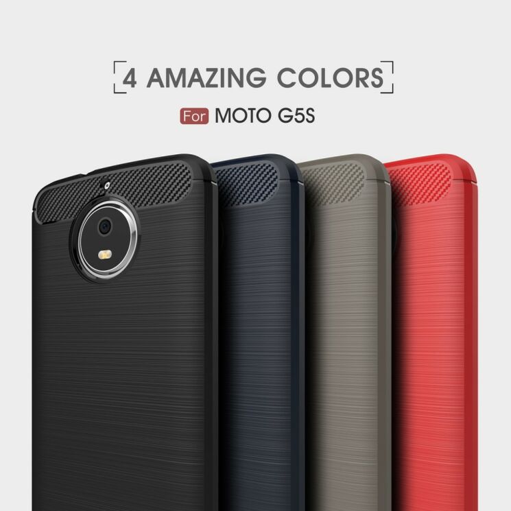 Захисний чохол UniCase Carbon для Motorola Moto G5s - Red: фото 4 з 11