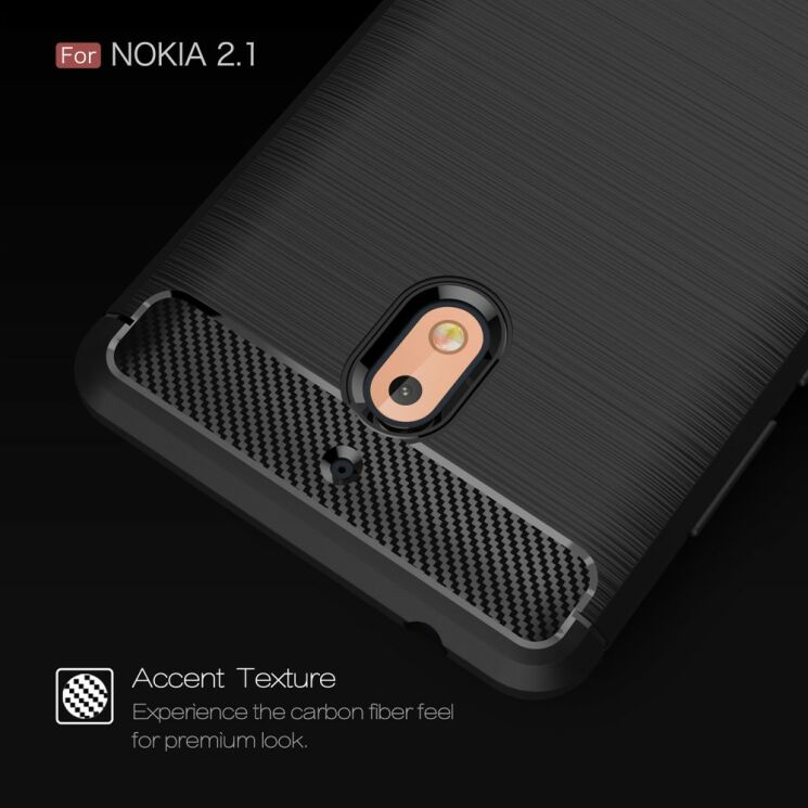 Захисний чохол UniCase Carbon для Nokia 2 2018 / Nokia 2.1 - Black: фото 6 з 11