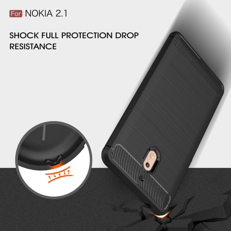 Захисний чохол UniCase Carbon для Nokia 2 2018 / Nokia 2.1 - Grey: фото 8 з 11