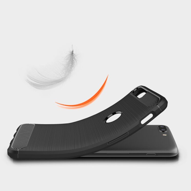 Захисний чохол UniCase Carbon для OnePlus 5 - Black: фото 7 з 8