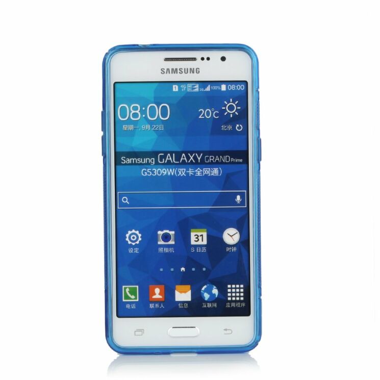 Силиконовая накладка Deexe S Line для Samsung Galaxy Grand Prime (G530/531) - Blue: фото 2 из 7
