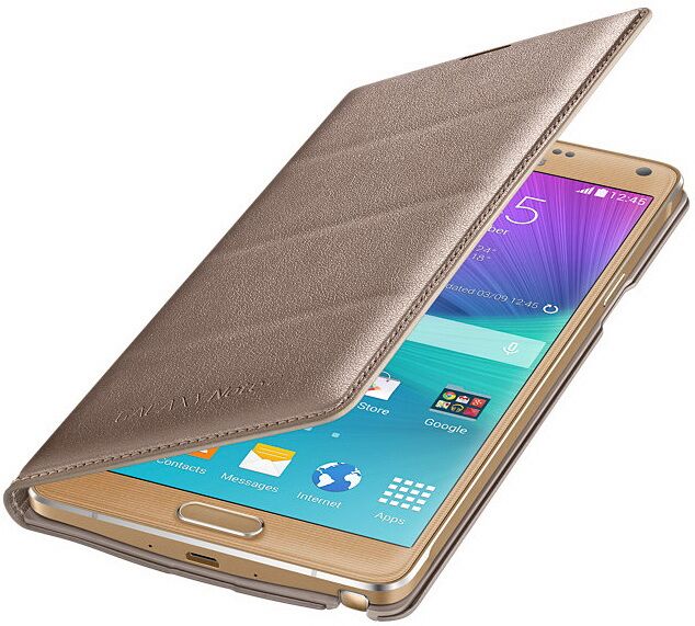Чехол Flip Wallet Modern Edition для Samsung Galaxy Note 4 (N910) EF-WN910BCEGWW - Gold: фото 1 из 8