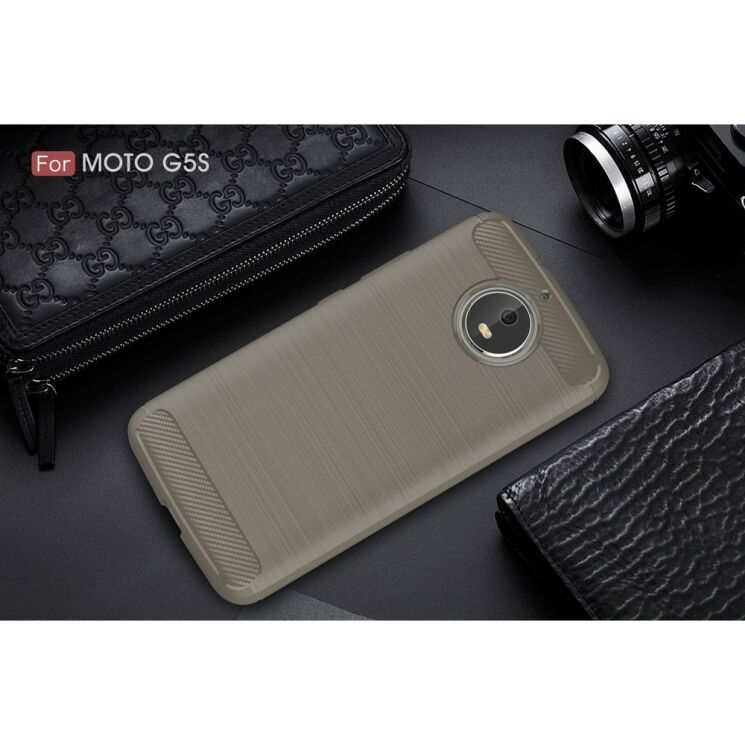 Захисний чохол UniCase Carbon для Motorola Moto G5s - Grey: фото 2 з 11