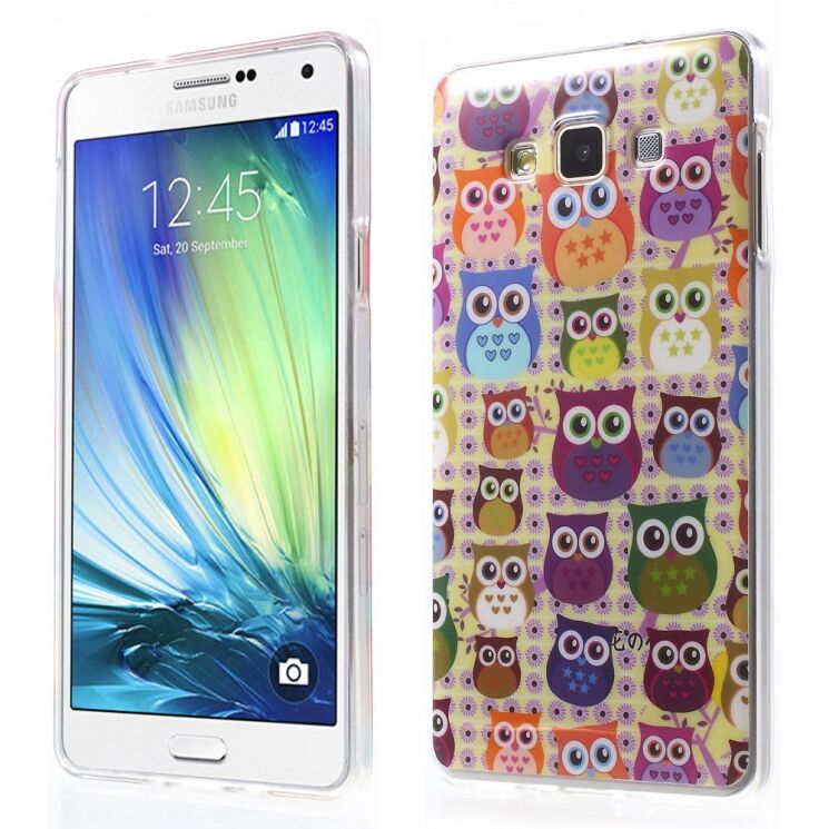 Силиконовая накладка Deexe Owl Series для Samsung Galaxy A7 (A700) - Owl's on a Branch: фото 2 из 7