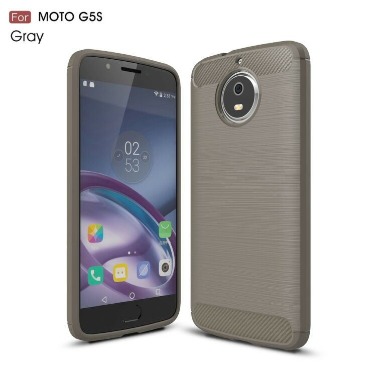Захисний чохол UniCase Carbon для Motorola Moto G5s - Grey: фото 1 з 11