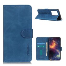 Чехол-книжка KHAZNEH Retro Wallet для Samsung Galaxy S21 Ultra (G998) - Blue: фото 1 из 10