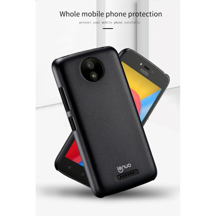 Пластиковый чехол LENUO Silky Touch для Motorola Moto C Plus - Black: фото 6 из 9
