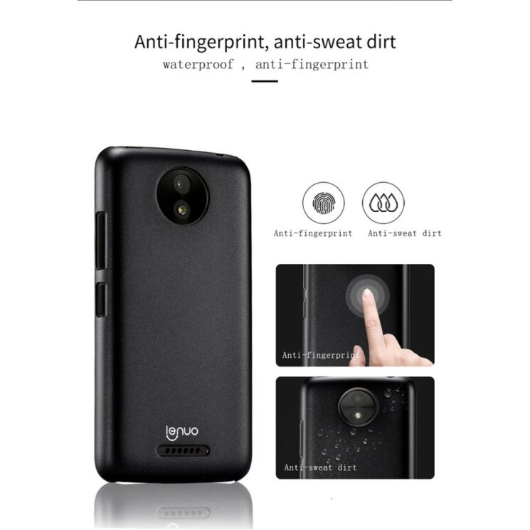 Пластиковий чохол LENUO Silky Touch для Motorola Moto C Plus - Black: фото 7 з 9