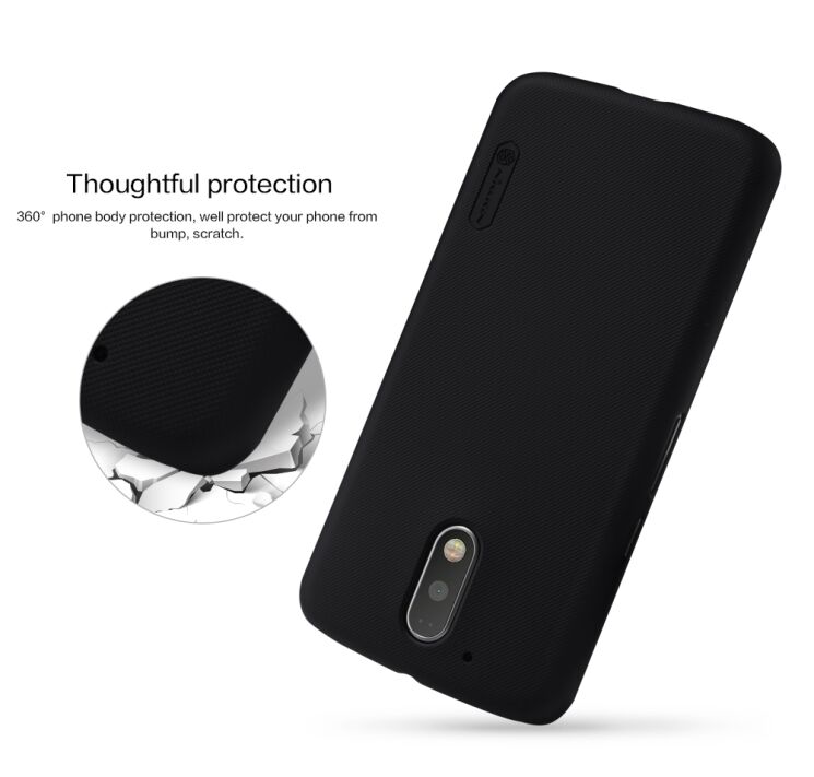 Пластиковий чохол NILLKIN Frosted Shield для Motorola Moto G4/G4 Plus - Black: фото 13 з 13