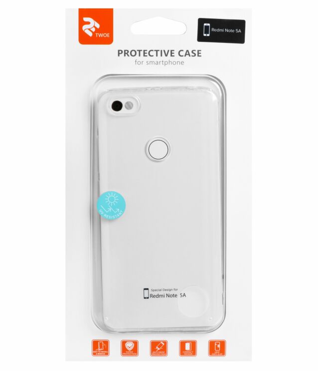 Силиконовый (TPU) чехол 2E Thin Case для Xiaomi Redmi Note 5A - Transparent: фото 3 из 4