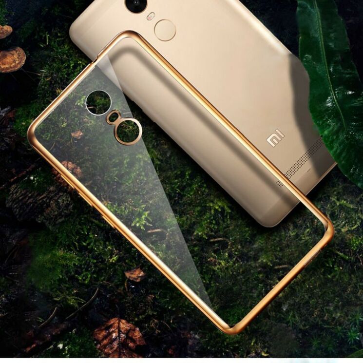 Силіконовий (TPU) чохол Deexe Glossy Border для Xiaomi Redmi Note 3 / Note 3 Pro - Gold: фото 2 з 9