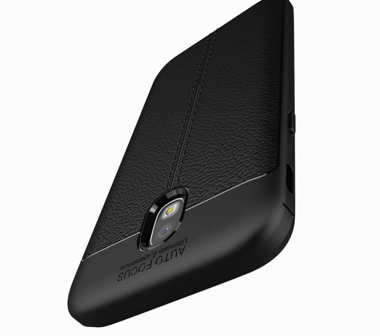 Защитный чехол Deexe Leather Cover для Samsung Galaxy J3 2017 (J330) - Black: фото 7 из 8