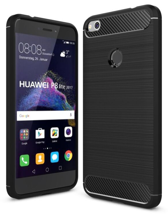 Захисний чохол UniCase Carbon для Huawei P8 Lite (2017) - Black: фото 1 з 10
