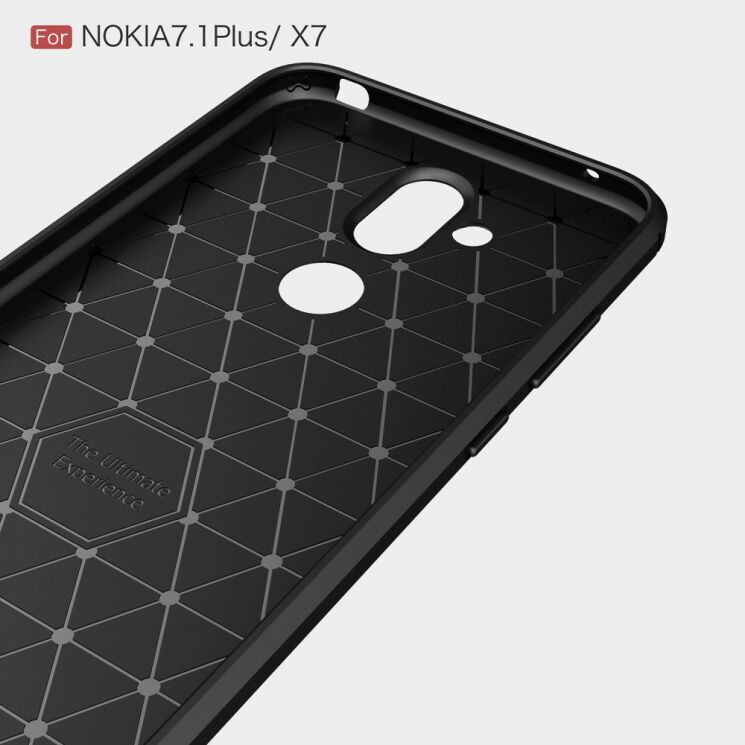 Захисний чохол UniCase Carbon для Nokia 7.1 Plus - Black: фото 5 з 9