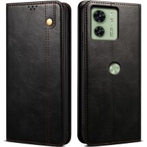 Защитный чехол UniCase Leather Wallet для Motorola Edge 40 - Black: фото 1 из 7