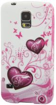 Силиконовая накладка Deexe Flower Pattern для Samsung S5 mini (G800) - Dancing Butterflies: фото 1 из 5