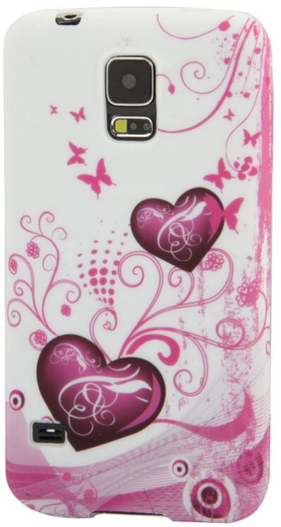 Силиконовая накладка Deexe Flower Pattern для Samsung S5 mini (G800) - Heart Pattern: фото 1 з 5