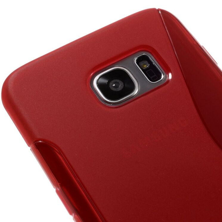 Силиконовая накладка Deexe S Line для Samsung Galaxy S7 edge (G935) - Red: фото 4 из 6