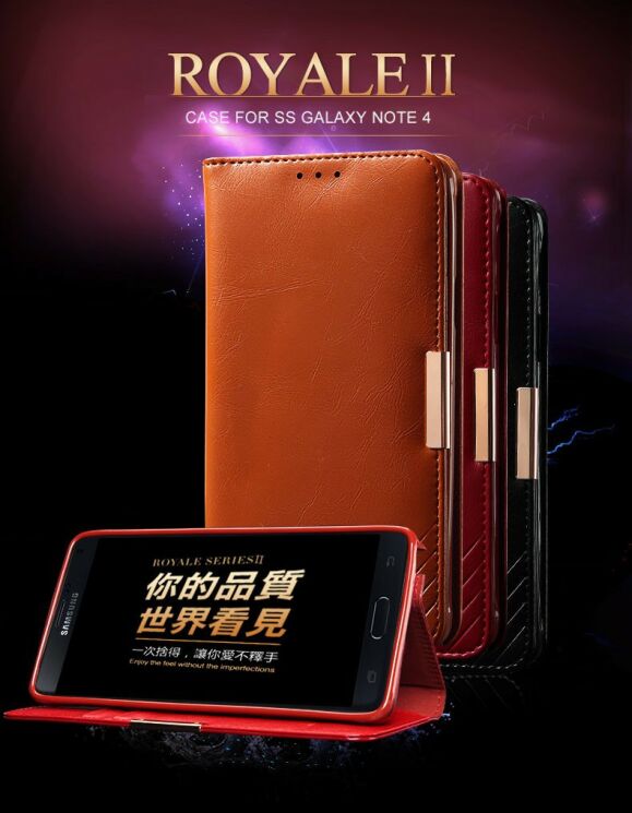 Кожаный чехол KLD Royal Series II для Samsung Galaxy Note 4 (N910) - Red: фото 11 из 19