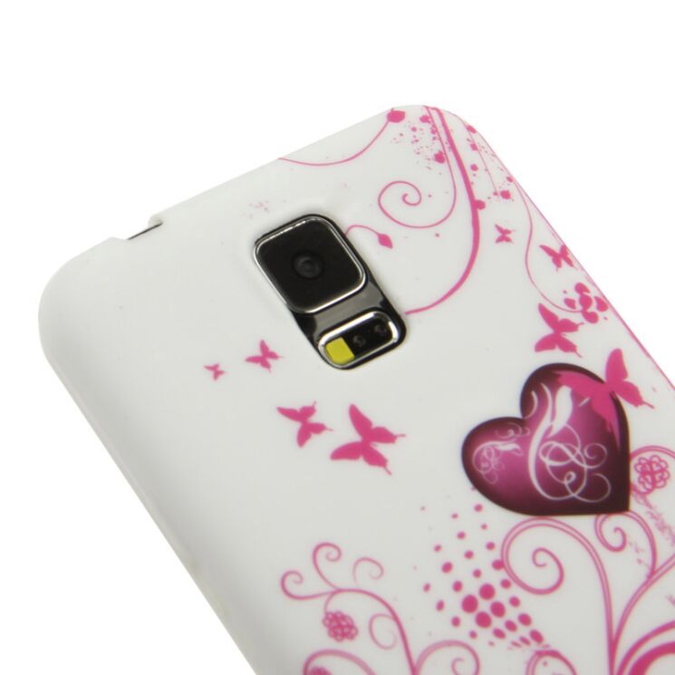 Силиконовая накладка Deexe Flower Pattern для Samsung S5 mini (G800) - Dancing Butterflies: фото 3 из 5