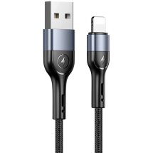 Кабель Usams US-SJ448 U55 Aluminum Alloy Braided USB to Lightning (2A, 1m) - Black: фото 1 из 16