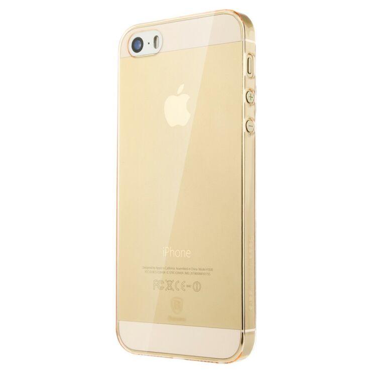 Пластиковый чехол BASEUS Sky Series для iPhone 5/5s/SE - Gold: фото 3 из 8