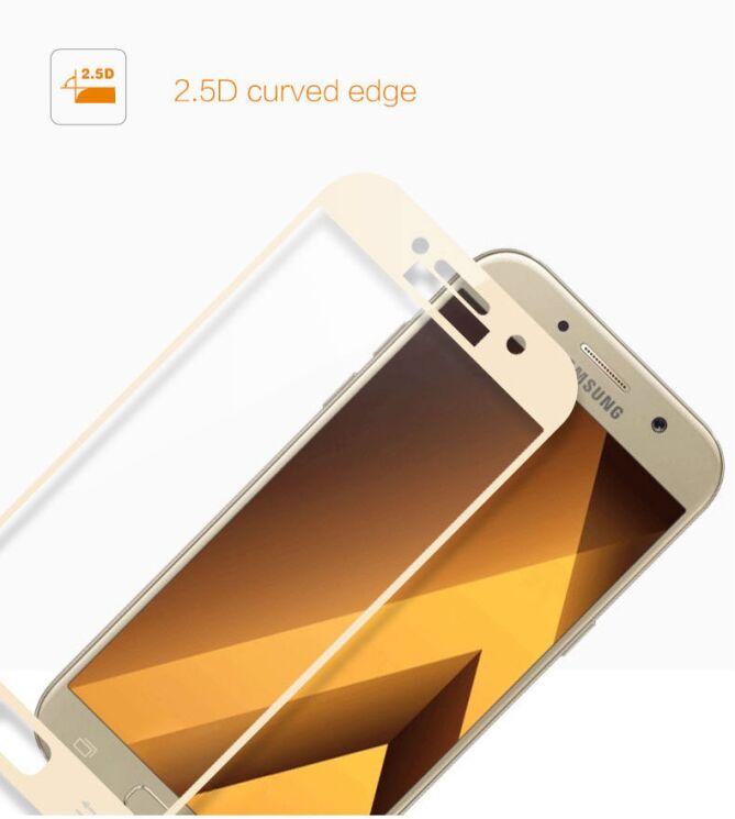 Защитное стекло MOCOLO 3D Silk Print для Samsung Galaxy A3 2017 (A320) - Gold: фото 7 из 9