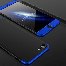 Защитный чехол GKK Double Dip Case для iPhone SE 2 / 3 (2020 / 2022) / iPhone 8 / iPhone 7 - Black / Blue: фото 1 из 7