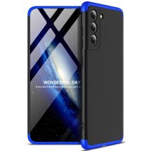 Захисний чохол GKK Double Dip Case для Samsung Galaxy S21 FE (G990) - Black / Blue: фото 1 з 14