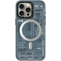 Защитный чехол YOUNGKIT Futuristic Circuit Magsafe для Apple iPhone 15 Pro - Black: фото 1 из 8