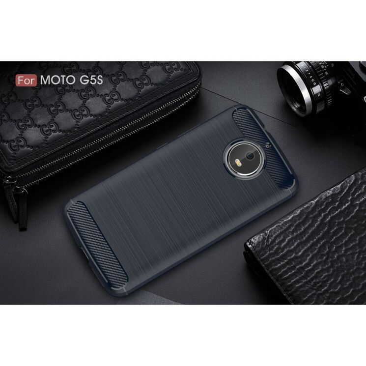 Защитный чехол UniCase Carbon для Motorola Moto G5s - Dark Blue: фото 2 из 11
