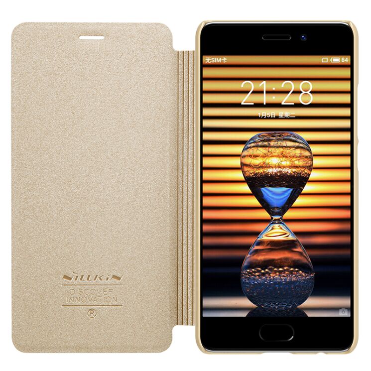 Чохол-книжка NILLKIN Sparkle Series для Meizu PRO 7 - Gold: фото 6 з 23