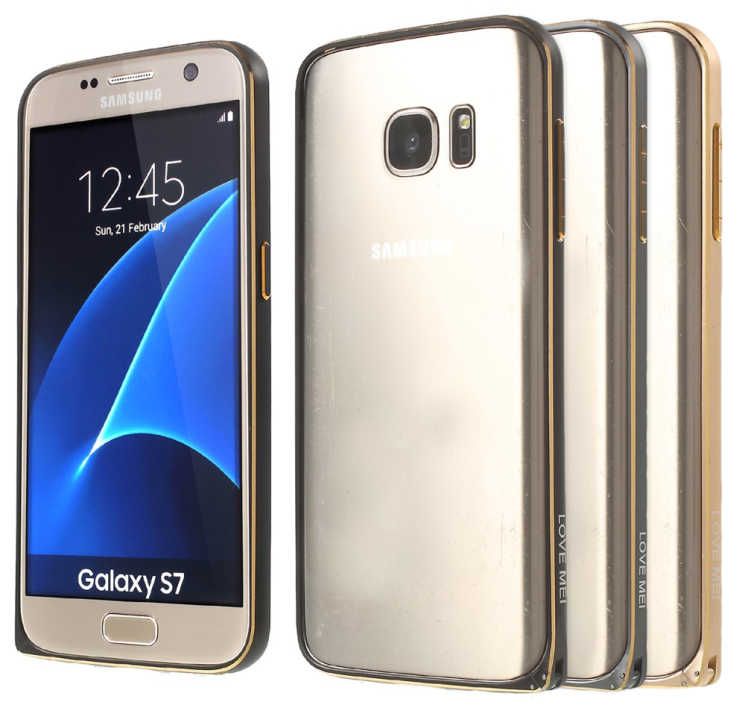 Бампер LOVE MEI Buckle Metal для Samsung Galaxy S7 (G930) - Gray: фото 7 из 7