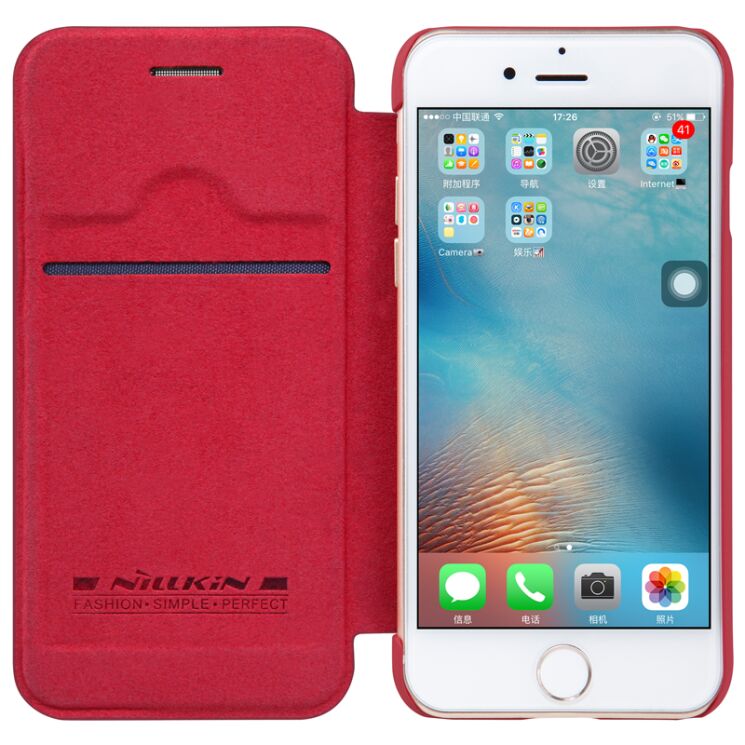 Чехол-книжка NILLKIN Qin Series для iPhone SE 2 / 3 (2020 / 2022) / iPhone 8 / iPhone 7 - Red: фото 2 из 17