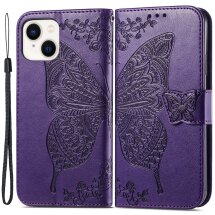 Чехол UniCase Butterfly Pattern для Apple iPhone 15 Plus - Purple: фото 1 из 5