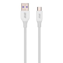 Кабель 2E Glow USB to MicroUSB (3A, 1m) - White: фото 1 з 4