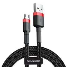 Кабель Baseus Cafule USB to MicroUSB (2.4A, 1m) CAMKLF-B91 - Black / Red: фото 1 з 23