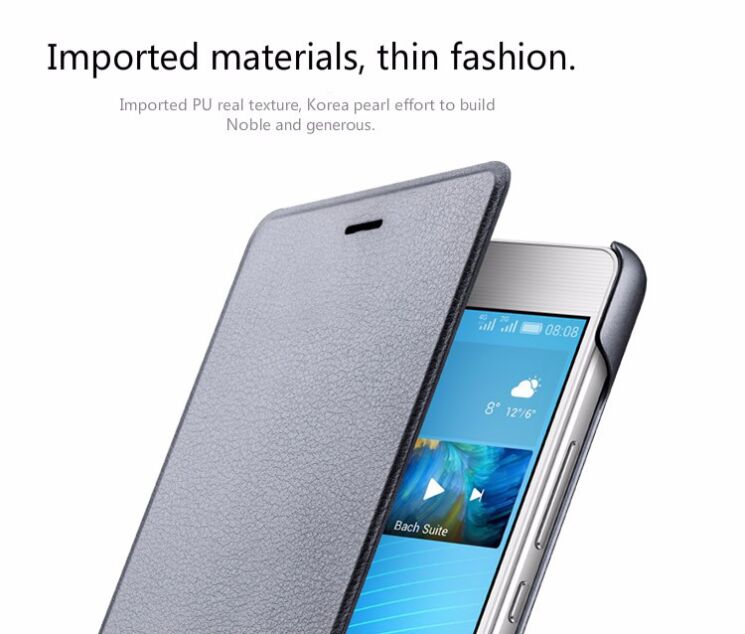 Оригинальный чехол Flip Cover для Huawei P9 Lite - Grey: фото 10 из 11