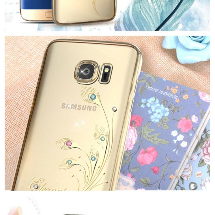 Пластиковый чехол KINGXBAR Diamond Flower для Samsung Galaxy S7 Edge (G935) - Rose Pattern: фото 8 из 11