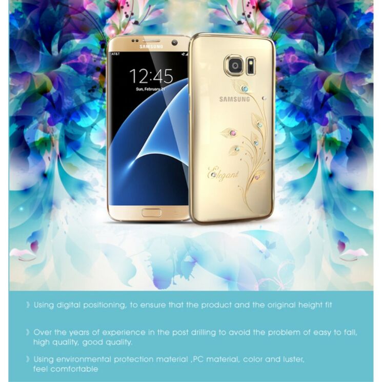 Пластиковый чехол KINGXBAR Diamond Flower для Samsung Galaxy S7 Edge (G935) - Rose Pattern: фото 2 из 11