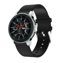 Ремінець Deexe Leather Strap для Samsung Galaxy Watch 46mm / Watch 3 45mm / Gear S3 - Black: фото 1 з 6