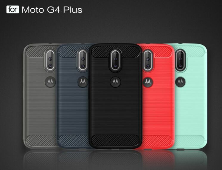 Силиконовый (TPU) чехол UniCase Carbon для Motorola Moto G4 / G4 Plus - Grey: фото 2 из 9