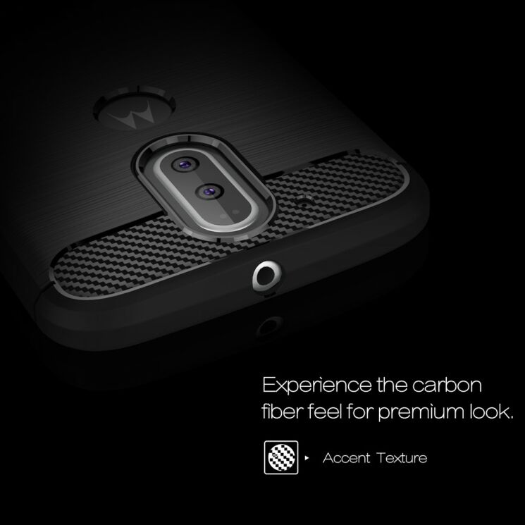 Силіконовий (TPU) чохол UniCase Carbon для Motorola Moto G4 / G4 Plus - Black: фото 4 з 9