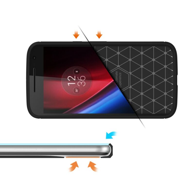 Силіконовий (TPU) чохол UniCase Carbon для Motorola Moto G4 / G4 Plus - Black: фото 8 з 9