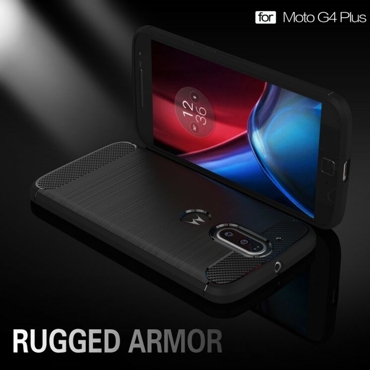 Силіконовий (TPU) чохол UniCase Carbon для Motorola Moto G4 / G4 Plus - Red: фото 3 з 9