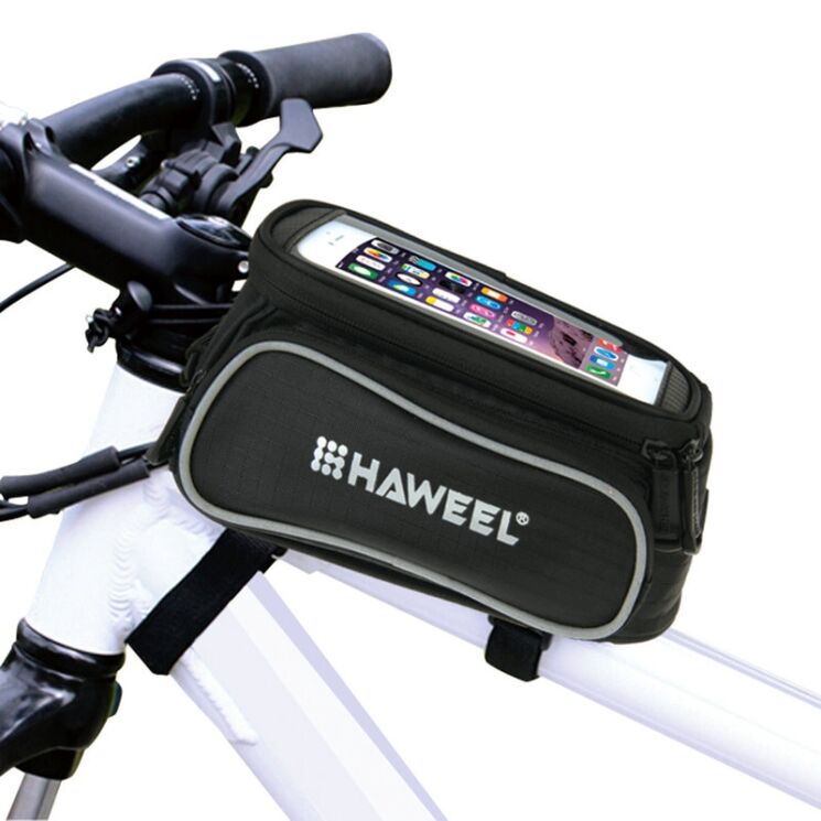 Сумка для велосипеда HAWEEL Bicycle Bag с креплением на раму - Black: фото 1 из 10