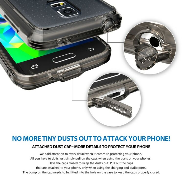 Захисний чохол RINGKE Fusion для Samsung Galaxy S5 mini - Smoke Black: фото 4 з 6