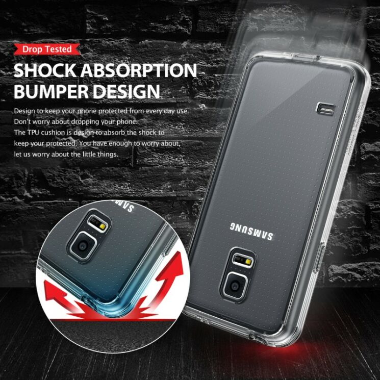 Захисний чохол RINGKE Fusion для Samsung Galaxy S5 mini - Smoke Black: фото 2 з 6