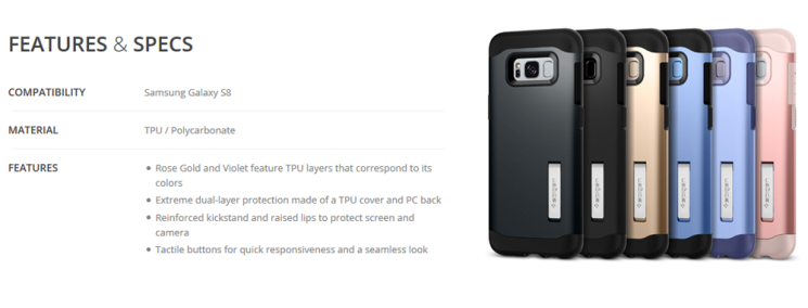 Защитный чехол Spigen SGP Slim Armor для Samsung Galaxy S8 (G950) - Black: фото 10 из 13